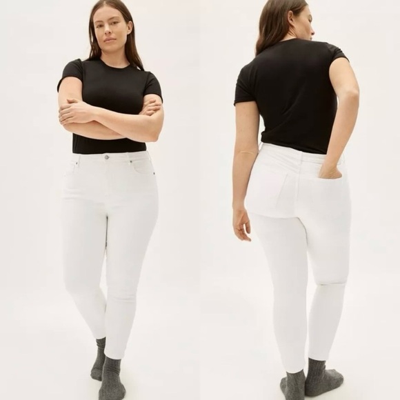 Everlane Curvy High Rise White Skinny Jeans 27 Stretch Denim Minimalist Style - Picture 1 of 6